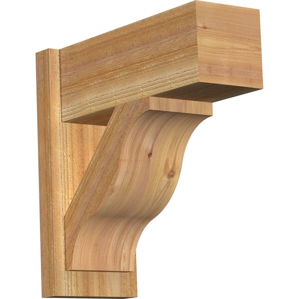 Ekena Millwork Funston Block Rough Sawn Outlooker, Western Red Cedar, 8"W x 20"D x 20"H OUT08X20X20FST05RWR - main
